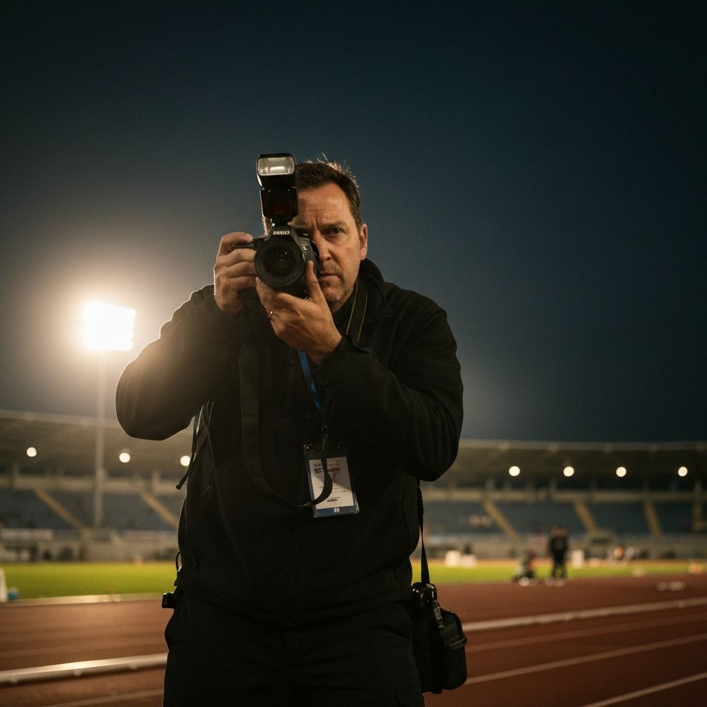 Fotógrafo esportivo em ação